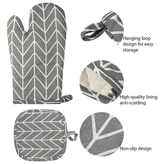 Kitchen Clearance Kitchen Organizers and Storage Set of 6 Oven Mitts and Pot Holders Kitchen Microwave Mitts Heat Oven Mittens and Oven Hot Mitts Pad for Cooking Grey