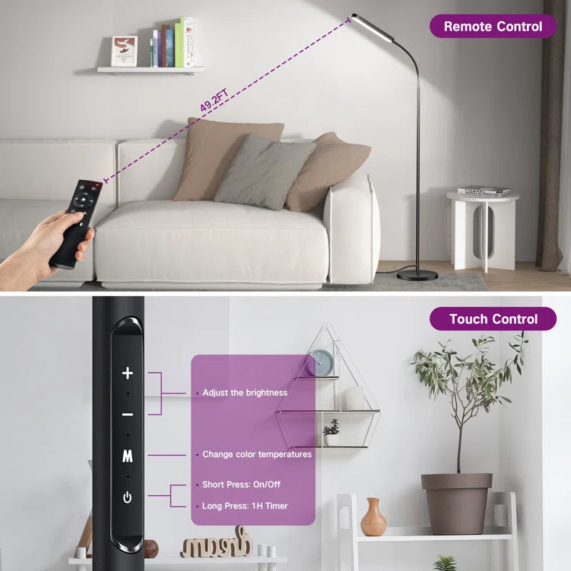 Dwayne 68.5'' Dimmable LED Task/Reading Floor Lamp with Remote & Touch Control