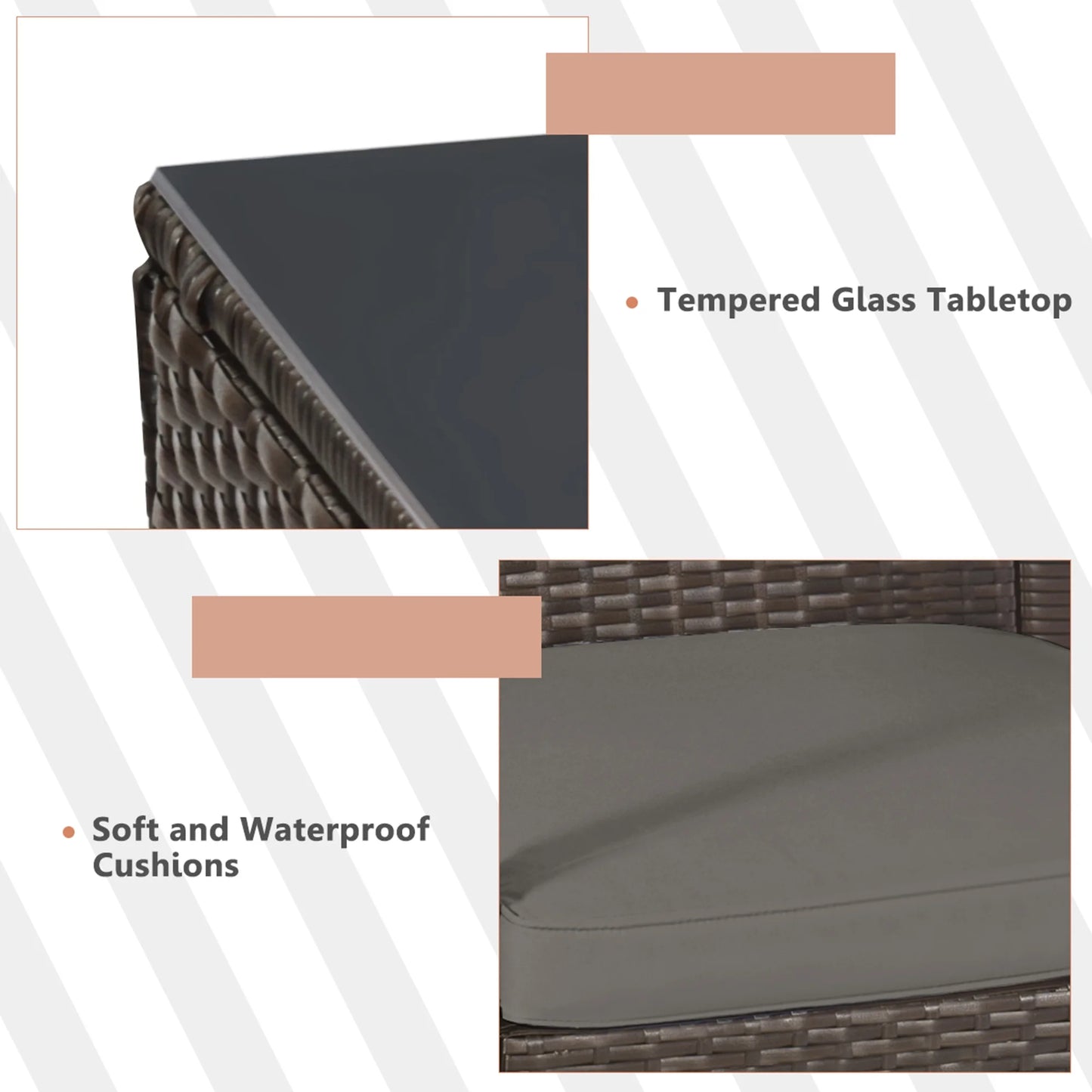 8PCS Rattan Patio Conversation Set Outdoor Furniture Set Garden W/ Cushion