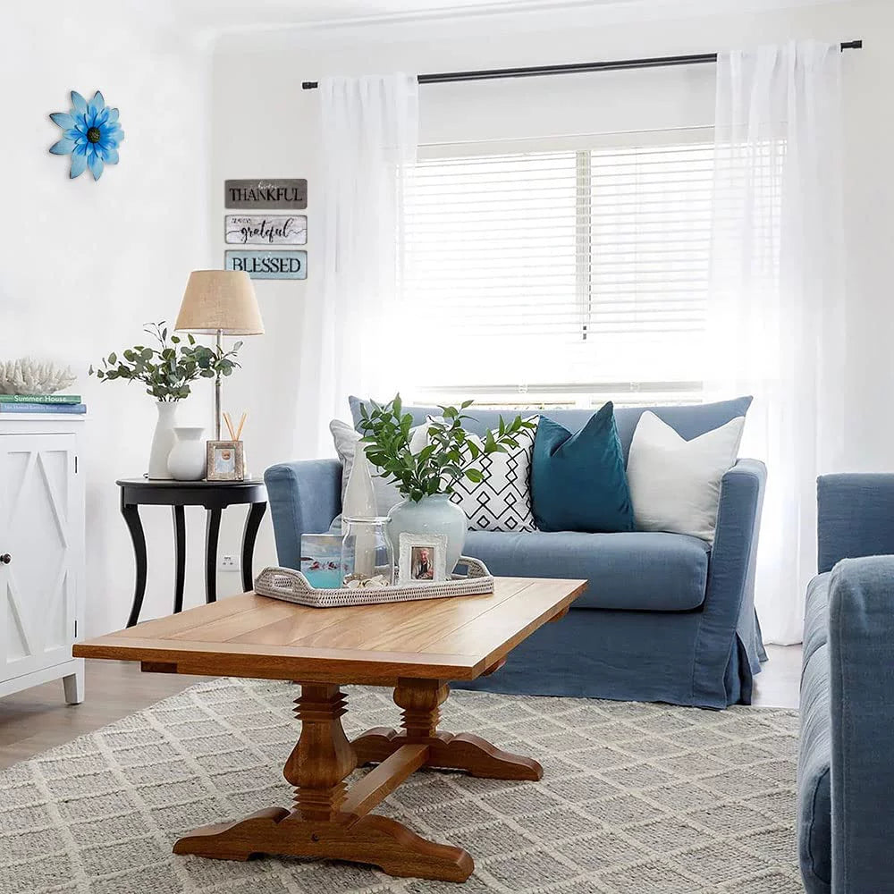 Farmhouse Home Sign Wall Decor Family Wall Decor for Living Room 3 Pieces Grateful Thankful Blessed Wall Art Decor 16"X5" Inspirational Family Quotes Wall Decor Family Signs