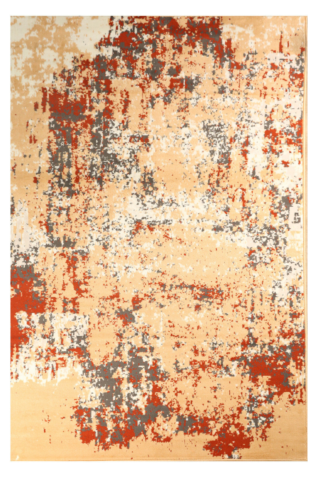 Distressed Vintage Faded - 3'6"X5'6" Beige, Abstract Area Rug - 502