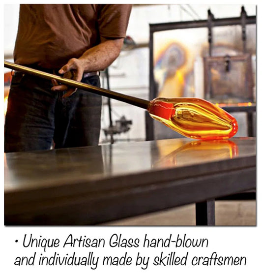 Brescia 34 In. Blue & White Glass Table Lamp