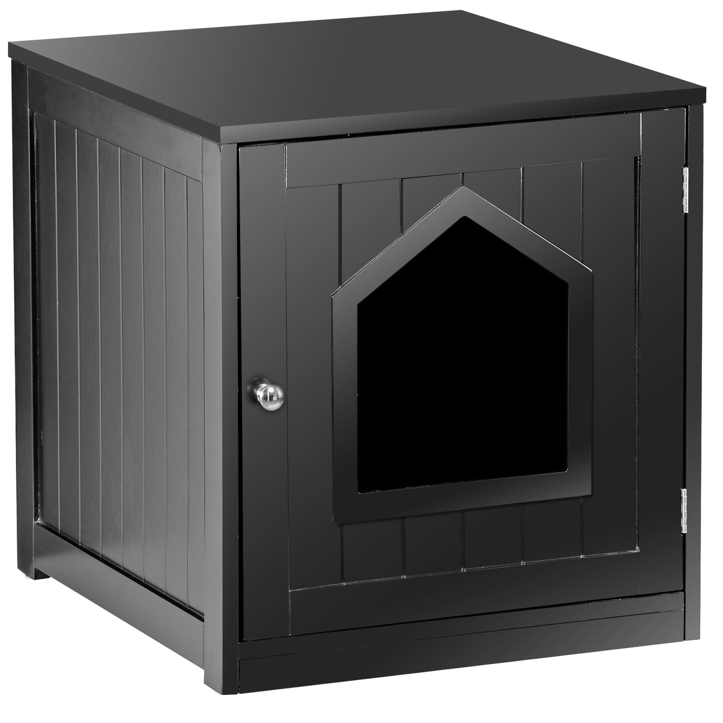 Wooden Cat Litter Box Enclosure Cat House Indoor Pet House Furniture Black