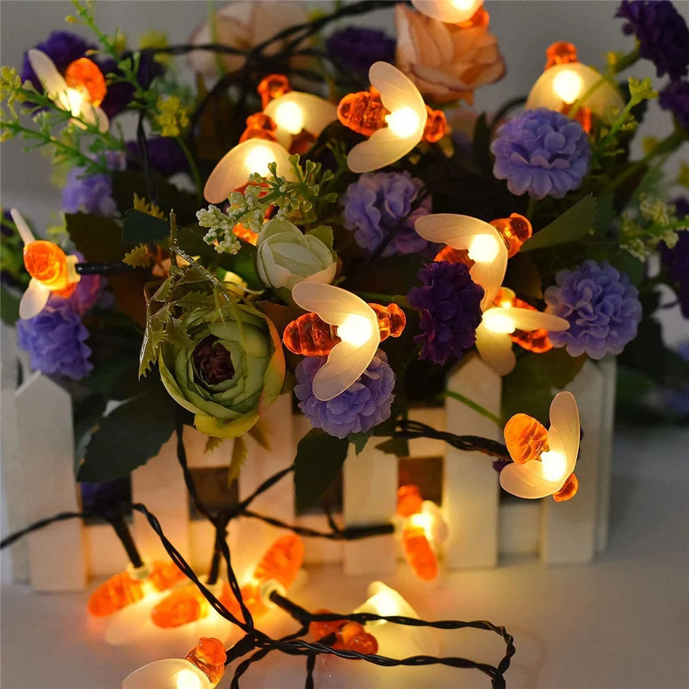 Solar Honey Bee String Lights